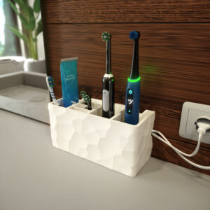 Zahnbürstenhalter - Versteckt Kabel, mit verdeckter Kabelführung für elektrische Zahnbürsten. Docking Station mit Kabelintegration